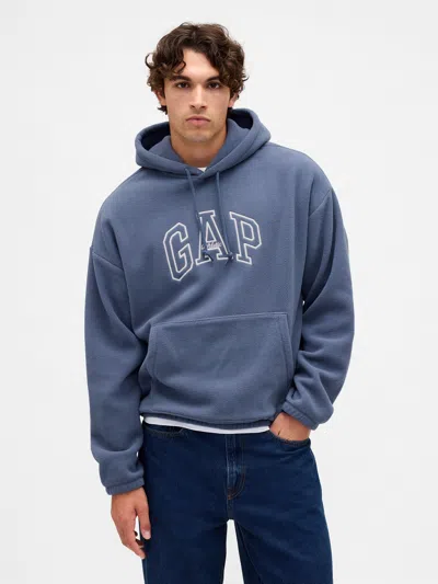 Gap Oversized Athletic Logo Hoodie In Blue