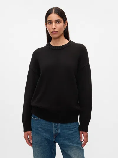 Gap Oversized Boyfriend Sweater In Black