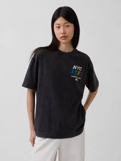 Gap Oversized Graphic T-shirt In Black