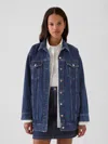 Gap Oversized Icon Denim Jacket In Medium Blue Indigo