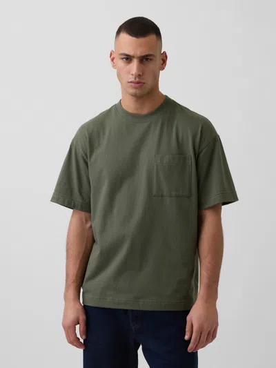 Gap Oversized Pocket T-shirt In Green