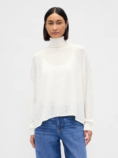 Gap Oversized Pointelle Turtleneck In Brown