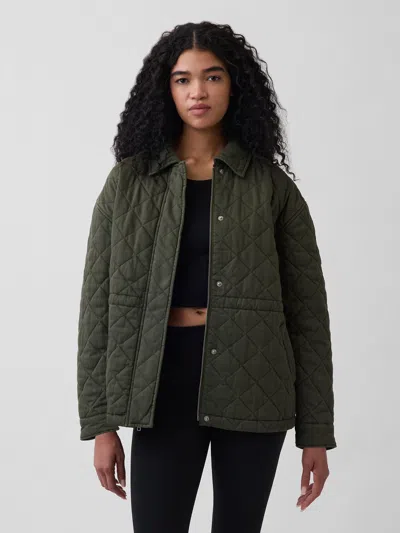 Gap Oversized Quilted Field Jacket In Green