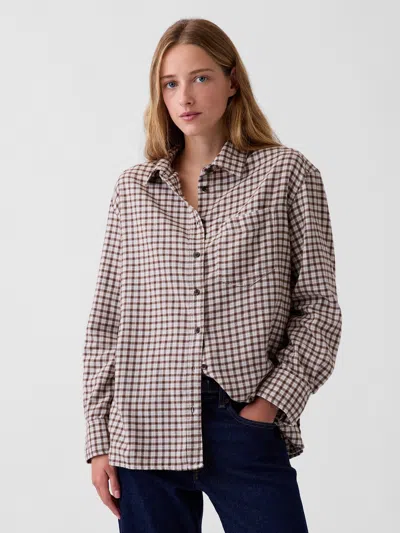 Gap Oversized Straight-hem Flannel Shirt In Multi