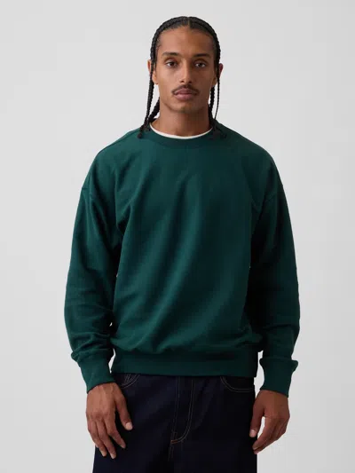 Gap Oversized Terry Sweatshirt In Deep Hunter Green