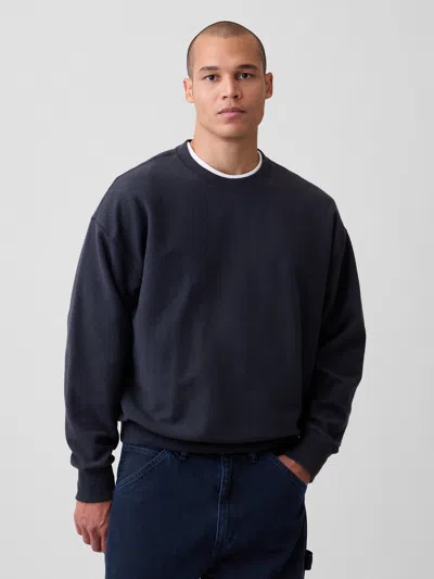 Gap Oversized Terry Sweatshirt In Moonless Black Night