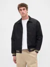 Gap Oversized Varsity Denim Jacket In Black