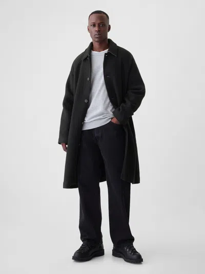 Gap Oversized Wool-blend Topcoat In Black
