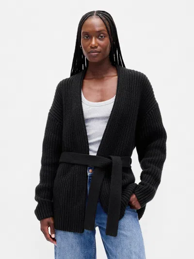 Gap Oversized Wrap Cardigan Sweater In Black