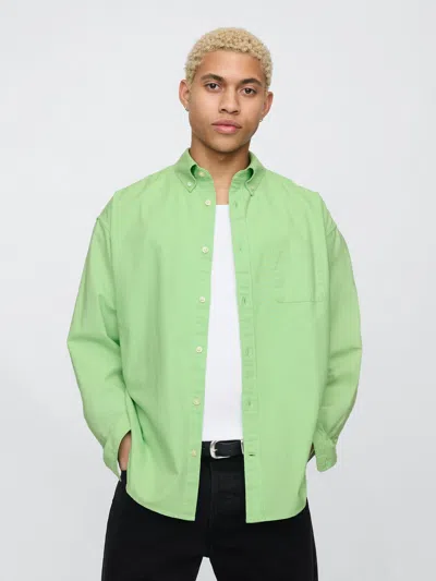 Gap Oxford Big Shirt In Julep Green