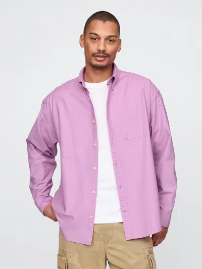 Gap Oxford Big Shirt In Lavender