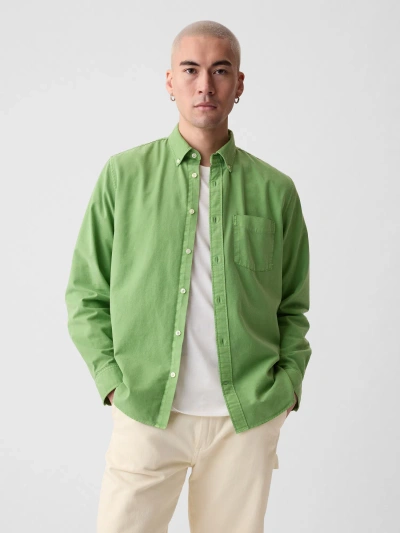 Gap Oxford Shirt In Standard Fit In Green Gem