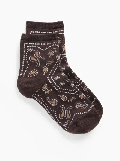 Gap Paisley Half Crew Socks In Terra Brown