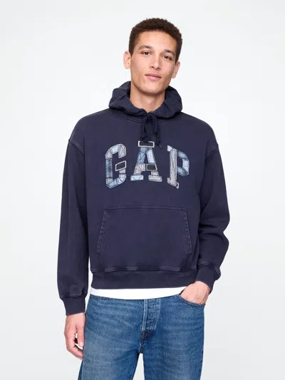 Gap Patchwork Logo Hoodie In Navy Uniform