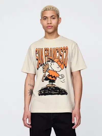 Gap Peanuts San Francisco Graphic T-shirt In Chino Beige