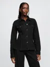 Gap Peplum Denim Jacket In Black Wash