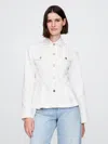 Gap Peplum Denim Jacket In Off White