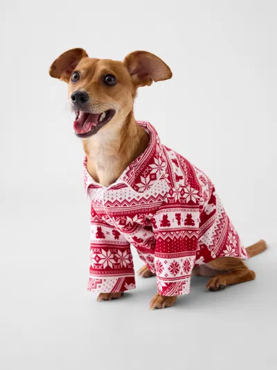Gap Pet Softest Flannel Pj One-piece In Red