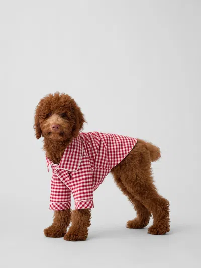 Gap Pet Softest Flannel Pj One-piece In Red