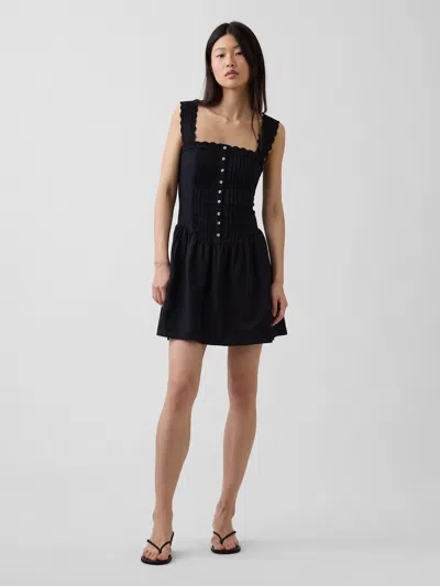 Gap Pintuck Drop-waist Mini Dress In Multi