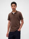 Gap Pique Polo Shirt Shirt In Brown