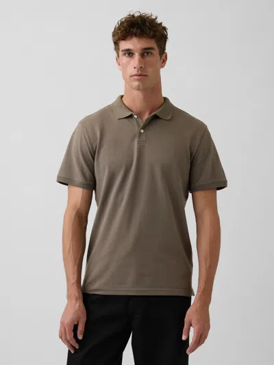 Gap Pique Polo Shirt Shirt In Brown