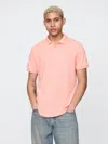 Gap Pique Polo Shirt Shirt In Neon Peach
