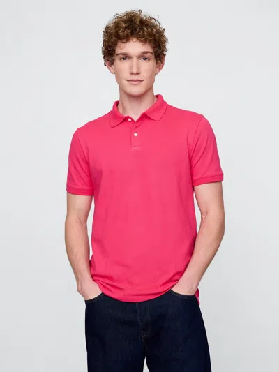 Gap Pique Polo Shirt Shirt In Raspberry