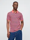 Gap Pique Polo Shirt Shirt In Red Stripes