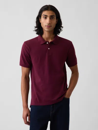 Gap Pique Polo Shirt Shirt In Tuscan Red