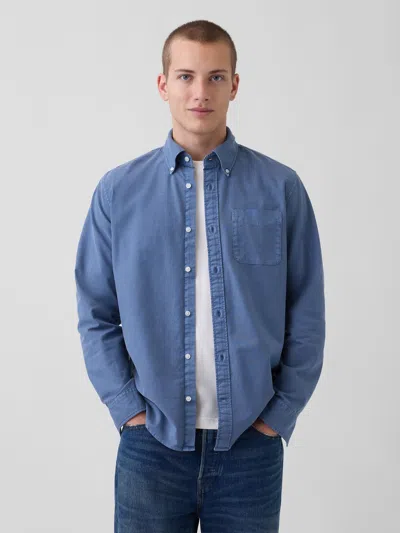 Gap Plaid Oxford Button-down Shirt In Blue