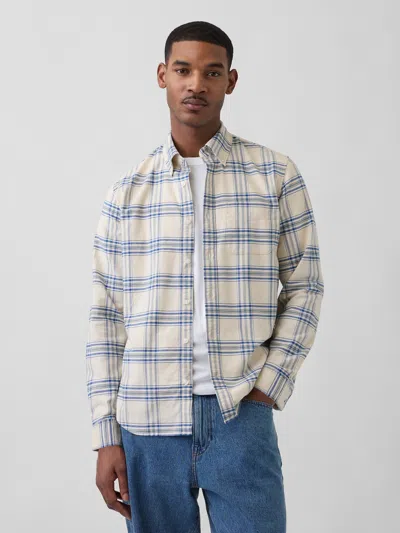 Gap Plaid Oxford Button-down Shirt In Blue