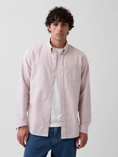 Gap Plaid Oxford Button-down Shirt In Pink Stripe
