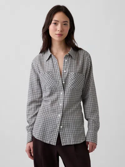 Gap Plaid Western Shirt In Chino Beige & Black Print