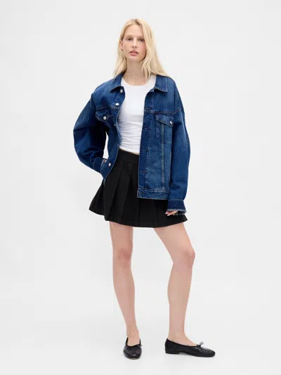 Gap Pleated Mini Skort In Black