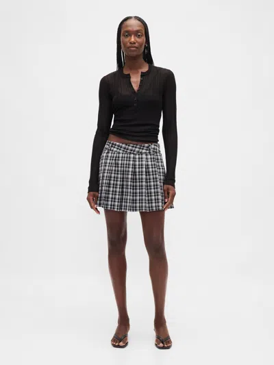 Gap Pleated Mini Skort In Gray