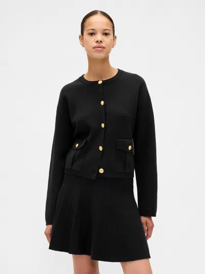 Gap Pocket Cardigan Sweater In Black