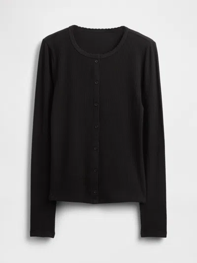Gap Pointelle Cardigan In Black