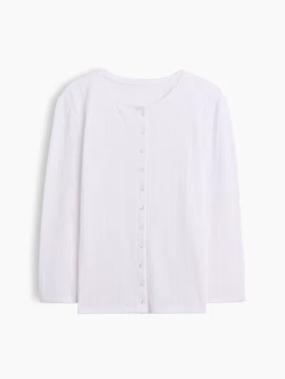 Gap Pointelle Cardigan In Fresh White