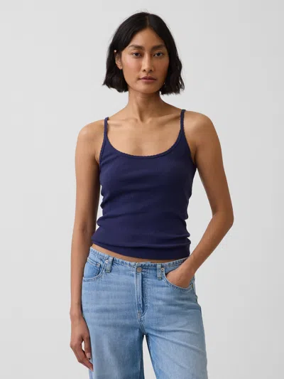 Gap Pointelle Crop Cami In Blue