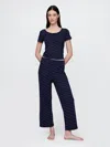 Shop Gap Pointelle Cropped Pj Pants In Navy Blue Ditsy Floral