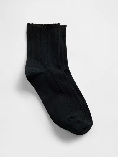 Gap Pointelle Half Crew Socks In Black