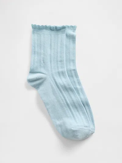 Gap Pointelle Half Crew Socks In Blue