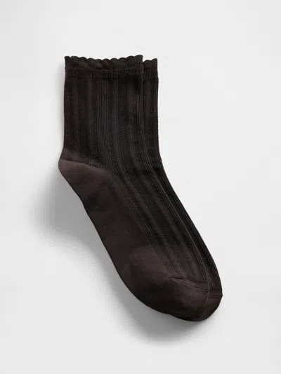 Gap Pointelle Half Crew Socks In Brown
