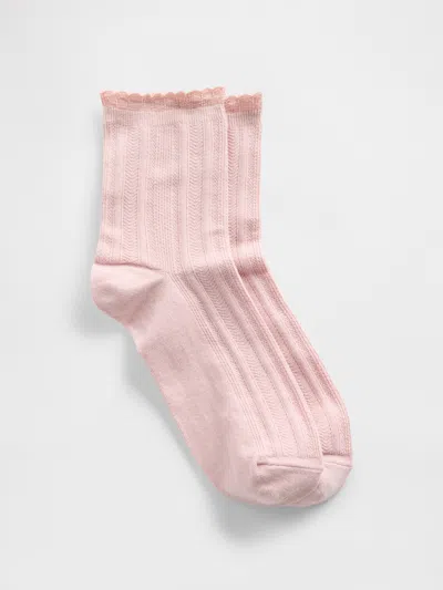 Gap Pointelle Half Crew Socks In Pink