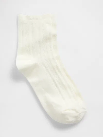 Gap Pointelle Half Crew Socks In White