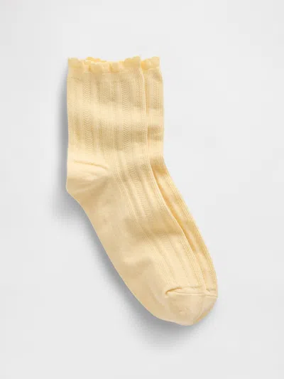 Gap Pointelle Half Crew Socks In Yellow