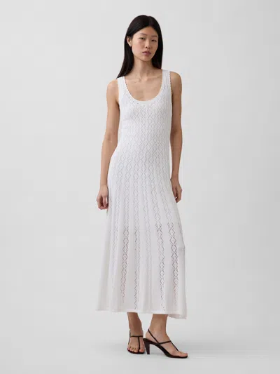Gap Pointelle Maxi Dress In White