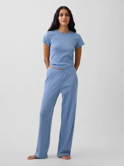 Gap Pointelle Pj Pants In Blue