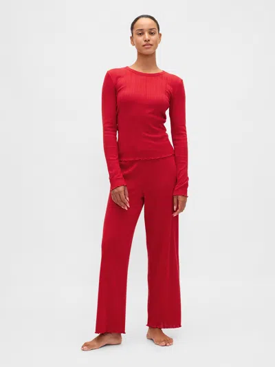 Gap Pointelle Pj Pants In Red